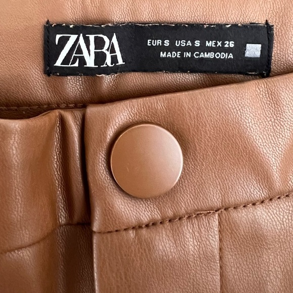 BLOGGERS FAVORITE ZARA Brown Faux Leather Leggings - Picture 11 of 12